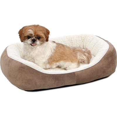 MidWest MidWest Overstuffed Micro-Terry Cuddle Dog & Cat Bed, Taupe, Medium