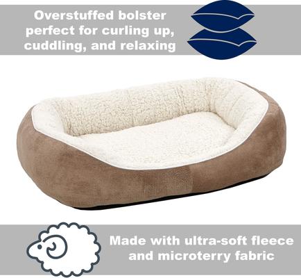 Show full view: MidWest Overstuffed Micro-Terry Cuddle Dog & Cat Bed, Taupe, Medium slide 2 of 5