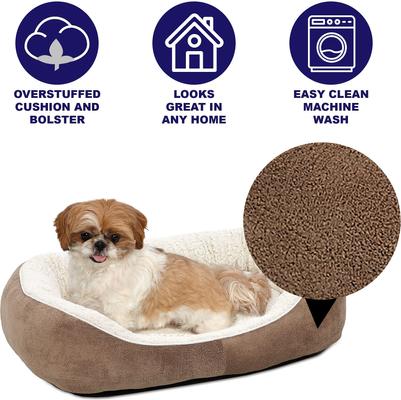 Show full view: MidWest Overstuffed Micro-Terry Cuddle Dog & Cat Bed, Taupe, Medium slide 3 of 5