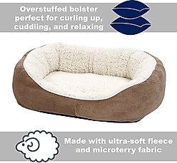 MidWest Overstuffed Micro-Terry Cuddle Dog & Cat Bed, Taupe, Small slide 2 of 4