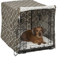 MidWest Quiet Time Crate Cover, Brown Geometric, 30-in