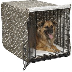 MidWest Quiet Time Crate Cover, Brown Geometric, 36-in