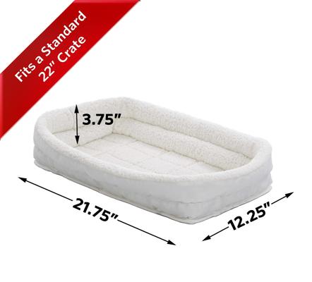 Show full view: MidWest Quiet Time Deluxe Fleece Double Bolster Dog Crate Mat, 22-in slide 6 of 10