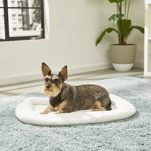 MidWest Quiet Time Deluxe Fleece Double Bolster Dog Crate Mat, 24-in