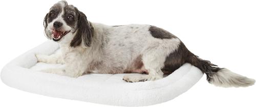 Show full view: MidWest Quiet Time Deluxe Fleece Double Bolster Dog Crate Mat, 24-in slide 4 of 9