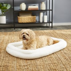 MidWest Quiet Time Deluxe Fleece Double Bolster Dog Crate Mat, 30-in