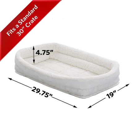 Show full view: MidWest Quiet Time Deluxe Fleece Double Bolster Dog Crate Mat, 30-in slide 5 of 9