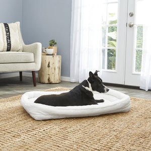 MidWest Quiet Time Deluxe Fleece Double Bolster Dog Crate Mat, 36-in