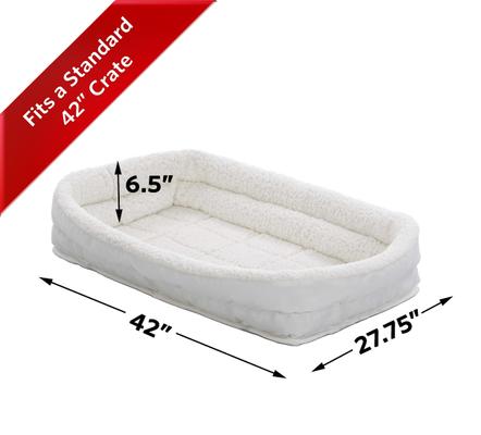 Show full view: MidWest Quiet Time Deluxe Fleece Double Bolster Dog Crate Mat, 42-in slide 5 of 9