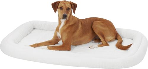 Show full view: MidWest Quiet Time Deluxe Fleece Double Bolster Dog Crate Mat, 48-in slide 5 of 10