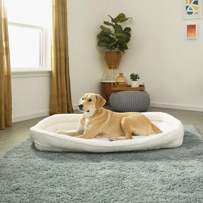 Show full view: MidWest Quiet Time Deluxe Fleece Double Bolster Dog Crate Mat, 48-in slide 8 of 10