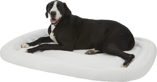 Show full view: MidWest Quiet Time Deluxe Fleece Double Bolster Dog Crate Mat, 54-in slide 4 of 9