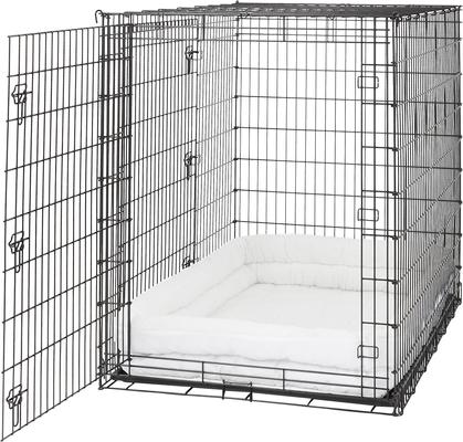 Show full view: MidWest Quiet Time Deluxe Fleece Double Bolster Dog Crate Mat, 54-in slide 7 of 9