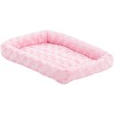 MidWest Quiet Time Fashion Plush Bolster Dog Crate Mat, Pink, 18-in