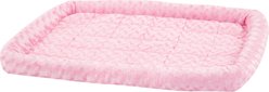 MidWest Quiet Time Fashion Plush Bolster Dog Crate Mat, Pink, 30-in