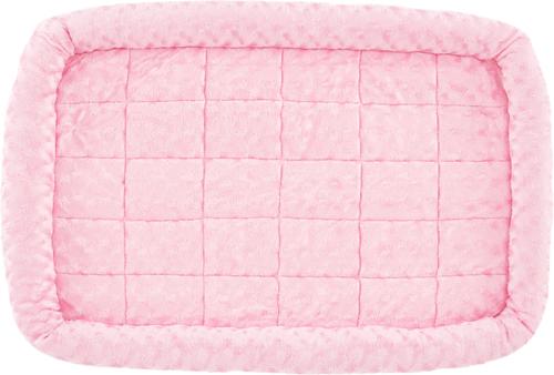 Show full view: MidWest Quiet Time Fashion Plush Bolster Dog Crate Mat, Pink, 30-in slide 4 of 8