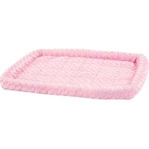 MidWest Quiet Time Fashion Plush Bolster Dog Crate Mat, Pink, 36-in
