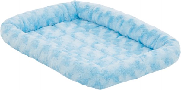 Show full view: MidWest Quiet Time Fashion Plush Bolster Dog Crate Mat, Powder Blue, 18-in slide 1 of 7