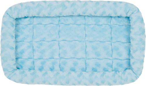 Show full view: MidWest Quiet Time Fashion Plush Bolster Dog Crate Mat, Powder Blue, 24-in slide 5 of 8
