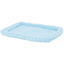 MidWest Quiet Time Fashion Plush Bolster Dog Crate Mat, Powder Blue, 30-in