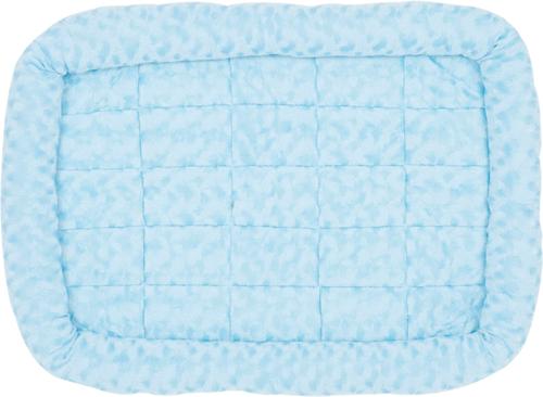 Show full view: MidWest Quiet Time Fashion Plush Bolster Dog Crate Mat, Powder Blue, 30-in slide 4 of 7