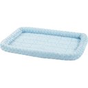 MidWest Quiet Time Fashion Plush Bolster Dog Crate Mat, Powder Blue, 36-in