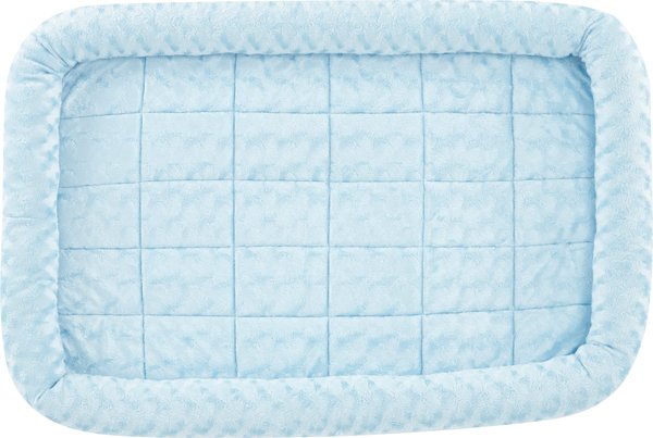 Show full view: MidWest Quiet Time Fashion Plush Bolster Dog Crate Mat, Powder Blue, 36-in slide 4 of 7