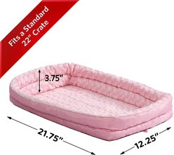 MidWest Quiet Time Fashion Plush Double Bolster Dog Crate Mat, 22-in slide 2 of 5