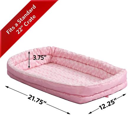 Show full view: MidWest Quiet Time Fashion Plush Double Bolster Dog Crate Mat, 22-in slide 3 of 7