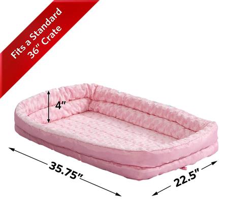 Show full view: MidWest Quiet Time Fashion Plush Double Bolster Dog Crate Mat, 36-in slide 3 of 7