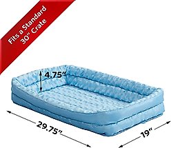 MidWest Quiet Time Fashion Plush Double Bolster Dog Crate Mat, Powder Blue, 30-in slide 2 of 5