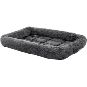 MidWest Quiet Time Fleece Dog Crate Mat, Gray, 18-in