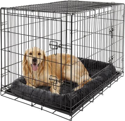 Show full view: MidWest Quiet Time Fleece Dog Crate Mat, Gray, 42-in slide 2 of 9