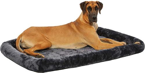 Show full view: MidWest Quiet Time Fleece Dog Crate Mat, Gray, 54-in slide 2 of 9