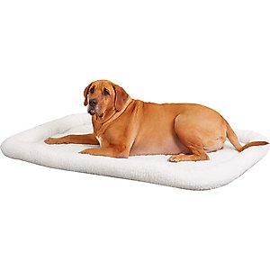 MidWest Quiet Time Fleece Dog Crate Mat, Natural, 54-in