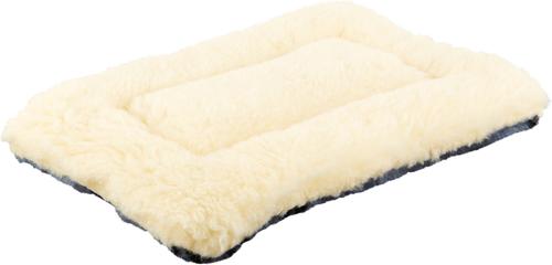 Show full view: MidWest Quiet Time Fleece Reversible Dog Crate Mat, Blue Paw Print, 18-in slide 7 of 9