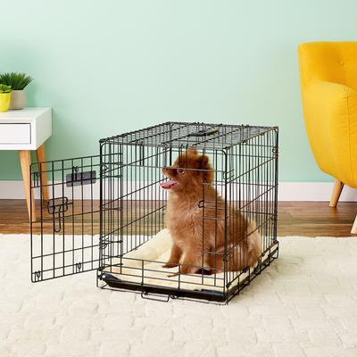 Show full view: MidWest Quiet Time Fleece Reversible Dog Crate Mat, Blue Paw Print, 24-in slide 4 of 8