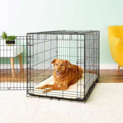 Show full view: MidWest Quiet Time Fleece Reversible Dog Crate Mat, Blue Paw Print, 42-in slide 4 of 8