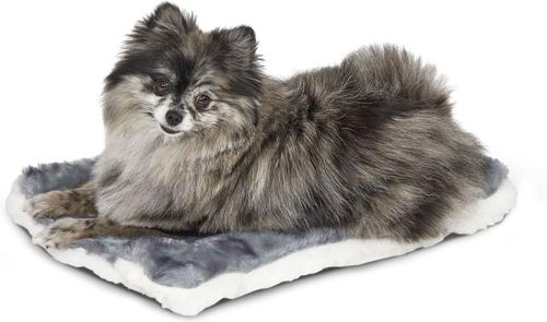 Show full view: MidWest Quiet Time Fleece Reversible Dog Crate Mat, Gray Spotted Print, 18-in slide 3 of 10