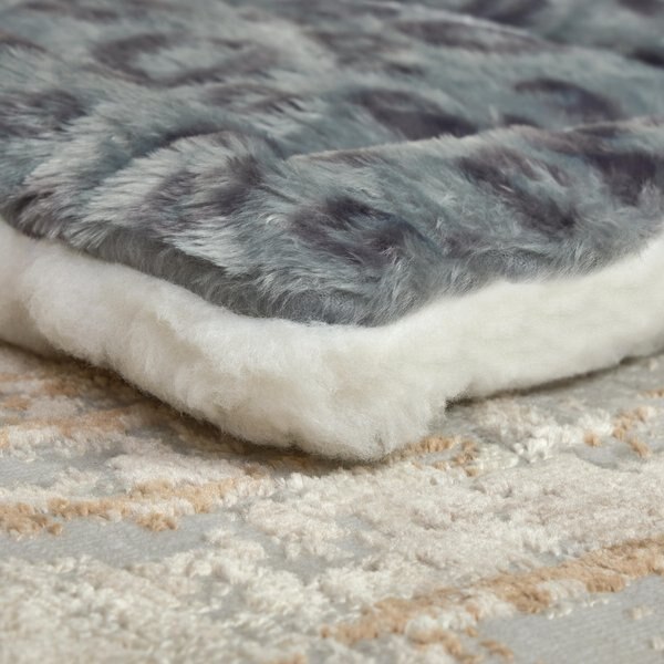 Midwest Quiet Time Wendbare Hundebox-Abdeckung – 106,7 Cm, Grau/Blumen, Fleece & Baumwolle
