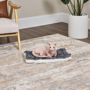 MidWest Quiet Time Fleece Reversible Dog Crate Mat, Gray Spotted Print, 22-in