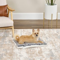 MidWest Quiet Time Fleece Reversible Dog Crate Mat, Gray Spotted Print, 24-in