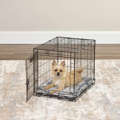 Show full view: MidWest Quiet Time Fleece Reversible Dog Crate Mat, Gray Spotted Print, 24-in slide 4 of 10