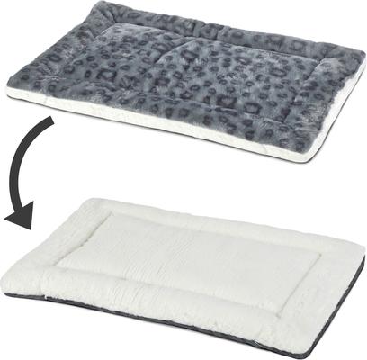 Show full view: MidWest Quiet Time Fleece Reversible Dog Crate Mat, Gray Spotted Print, 48-in slide 2 of 10