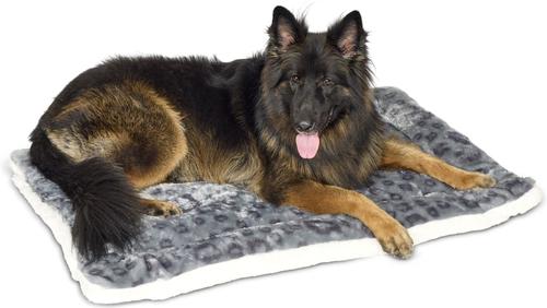 Show full view: MidWest Quiet Time Fleece Reversible Dog Crate Mat, Gray Spotted Print, 48-in slide 3 of 10