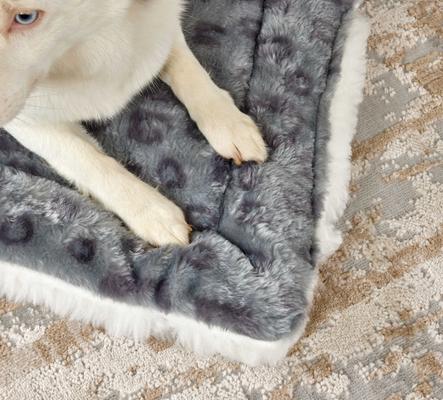 Show full view: MidWest Quiet Time Fleece Reversible Dog Crate Mat, Gray Spotted Print, 48-in slide 7 of 10