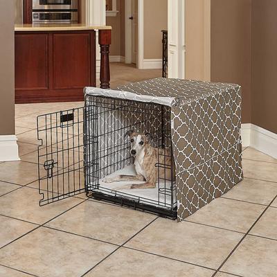 Show full view: MidWest Quiet Time Ombre Swirl Crate Mat, Taupe, 36-in + Quiet Time Crate Cover, Brown Geometric, 36-in slide 9 of 9