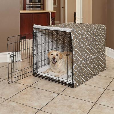 Show full view: MidWest Quiet Time Ombre Swirl Crate Mat, Taupe, 42-in + Quiet Time Crate Cover, Brown Geometric, 42-in slide 9 of 9