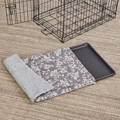 MidWest MidWest Quiet Time Reversible Crate Pan Cover Dog & Cat Crate, Gray, Large