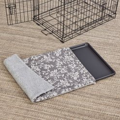 MidWest Quiet Time Reversible Crate Pan Cover Dog & Cat Crate, Gray, Medium